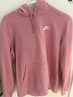 Nike Crewneck Hoodie in Dusty Rose with White Logo